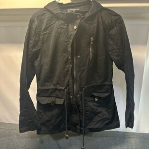 Women's Black Hooded lightweight Jacket